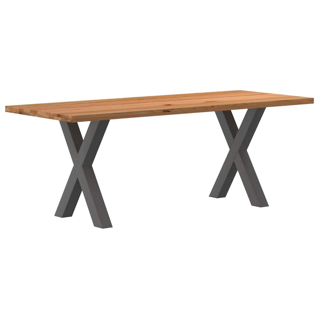 Table Industrielle en Bois de Chêne pour 8 à 10 Personnes-Anthracite-1-200 x 80 x 74 cm-La-Fabrique-Industrielle