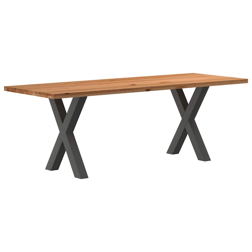 Table Industrielle en Bois de Chêne pour 8 à 10 Personnes-Anthracite-1-220 x 80 x 74 cm-La-Fabrique-Industrielle