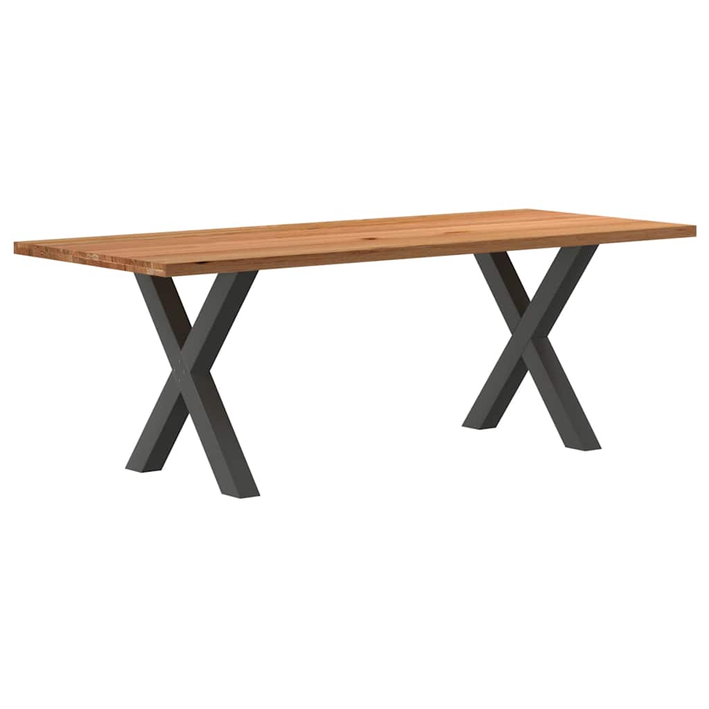 Table Industrielle en Bois de Chêne pour 8 à 10 Personnes-Anthracite-1-220 x 90 x 74 cm-La-Fabrique-Industrielle