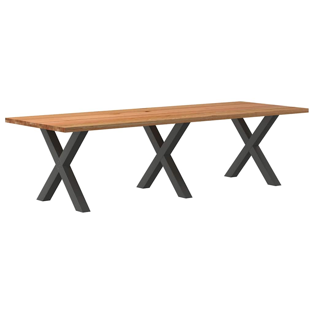 Table Industrielle en Bois de Chêne pour 8 à 10 Personnes-Anthracite-1-280 x 100 x 74 cm-La-Fabrique-Industrielle