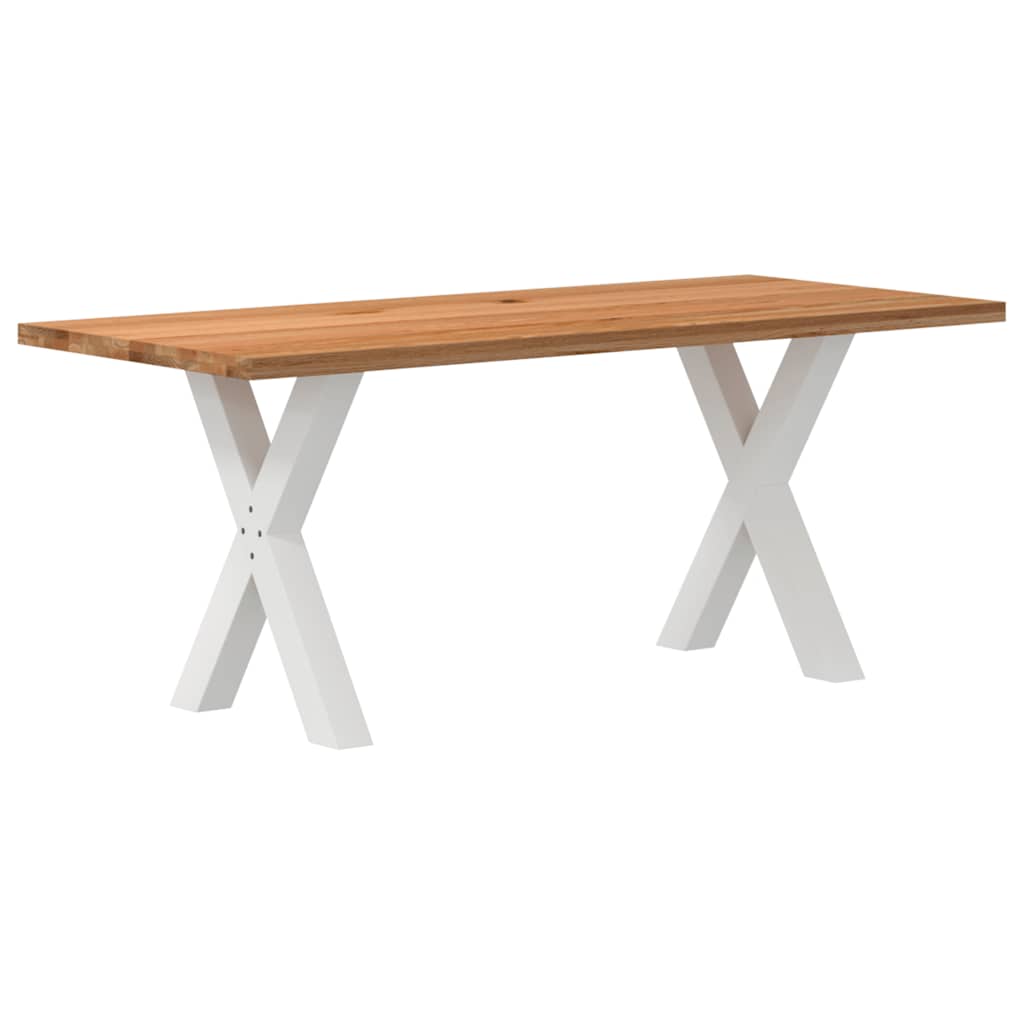 Table Industrielle en Bois de Chêne pour 8 à 10 Personnes-Blanc-1-180 x 80 x 74 cm-La-Fabrique-Industrielle