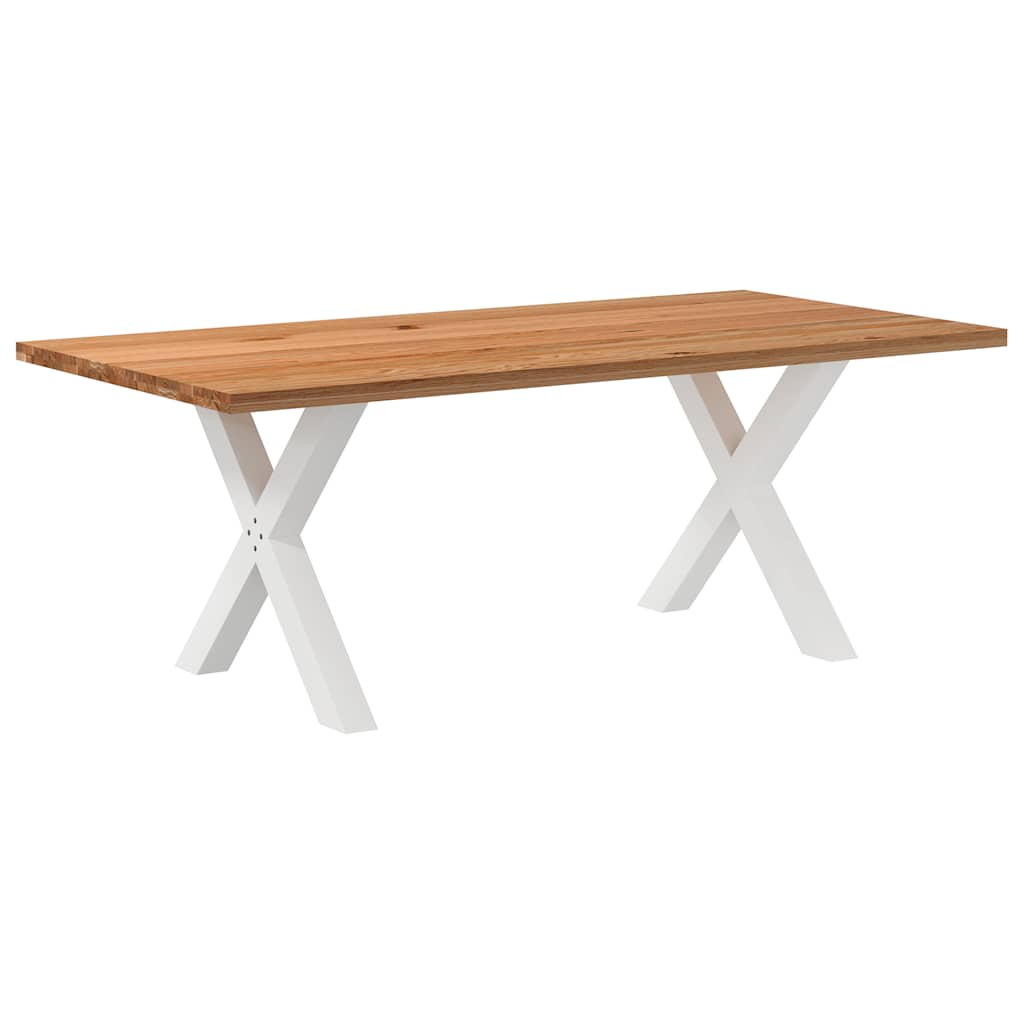 Table Industrielle en Bois de Chêne pour 8 à 10 Personnes-Blanc-1-200 x 100 x 74 cm-La-Fabrique-Industrielle