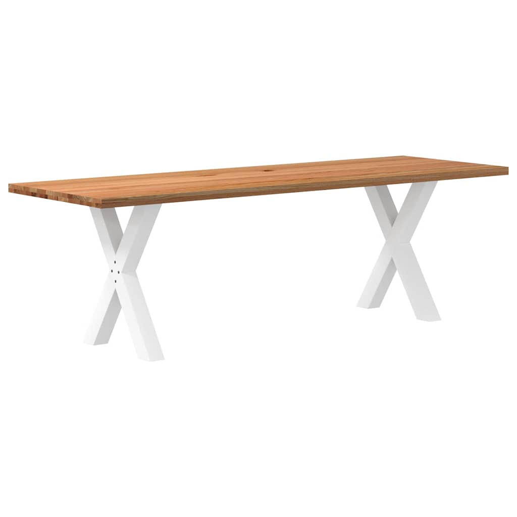 Table Industrielle en Bois de Chêne pour 8 à 10 Personnes-Blanc-1-240 x 80 x 74 cm-La-Fabrique-Industrielle