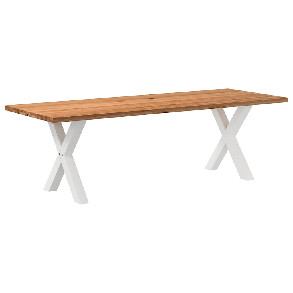 Table Industrielle en Bois de Chêne pour 8 à 10 Personnes-Blanc-1-240 x 90 x 74 cm-La-Fabrique-Industrielle