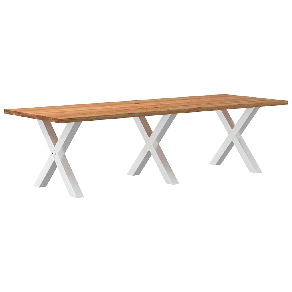 Table Industrielle en Bois de Chêne pour 8 à 10 Personnes-Blanc-1-280 x 100 x 74 cm-La-Fabrique-Industrielle