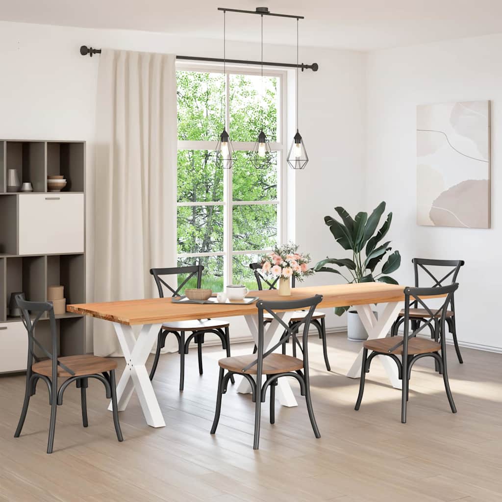 Table Industrielle en Bois de Chêne pour 8 à 10 Personnes-Blanc-1-280 x 90 x 74 cm-La-Fabrique-Industrielle