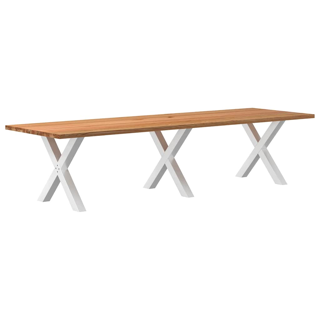 Table Industrielle en Bois de Chêne pour 8 à 10 Personnes-Blanc-1-320 x 100 x 74 cm-La-Fabrique-Industrielle