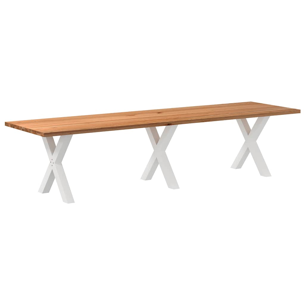 Table Industrielle en Bois de Chêne pour 8 à 10 Personnes-Blanc-1-320 x 90 x 74 cm-La-Fabrique-Industrielle