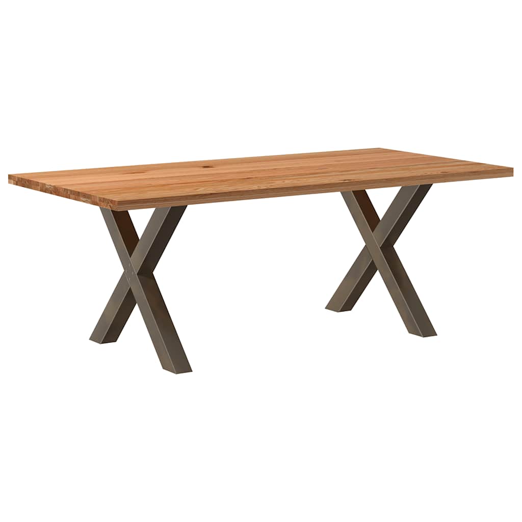 Table Industrielle en Bois de Chêne pour 8 à 10 Personnes-Naturel-1-200 x 100 x 74 cm-La-Fabrique-Industrielle