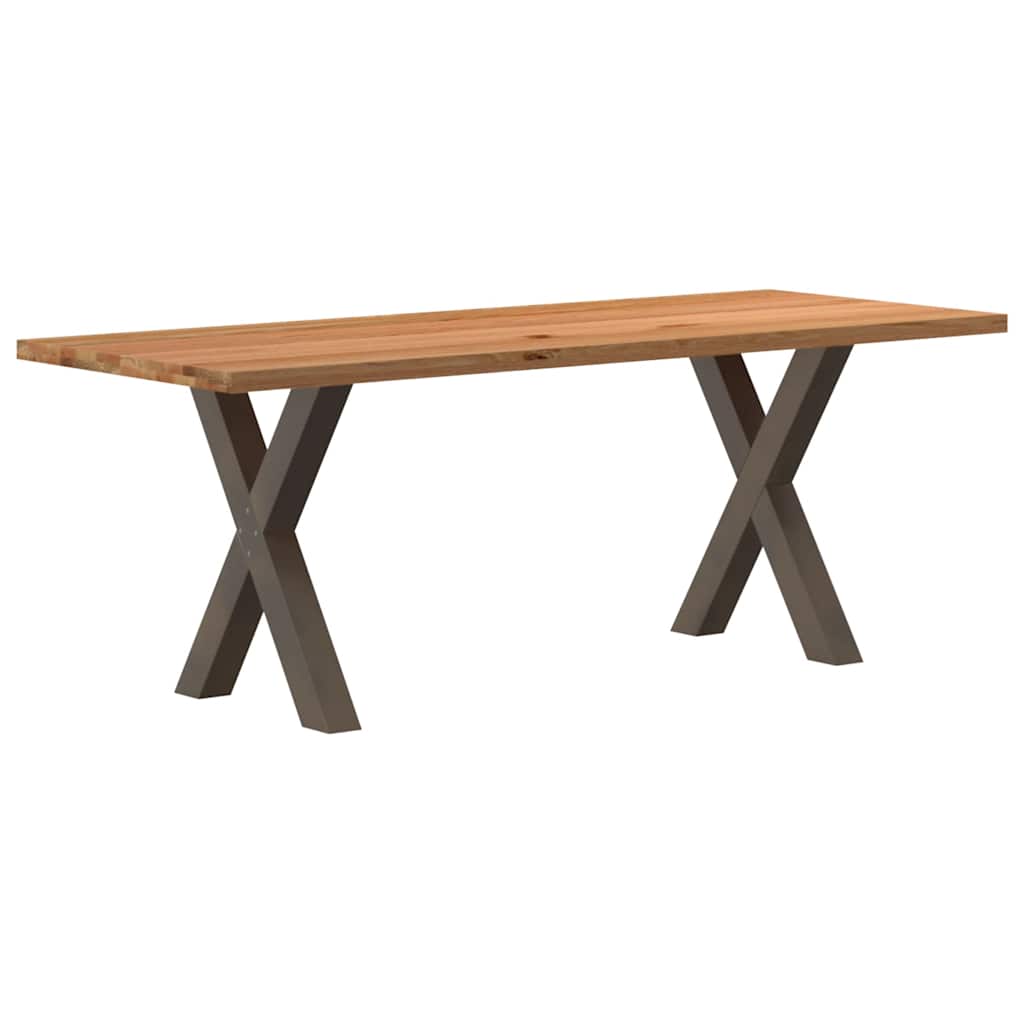 Table Industrielle en Bois de Chêne pour 8 à 10 Personnes-Naturel-1-200 x 80 x 74 cm-La-Fabrique-Industrielle