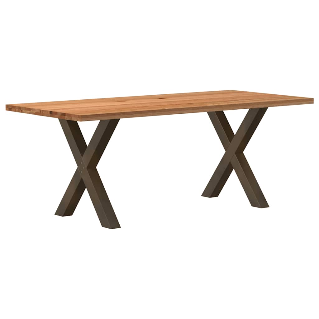 Table Industrielle en Bois de Chêne pour 8 à 10 Personnes-Naturel-1-200 x 90 x 74 cm-La-Fabrique-Industrielle