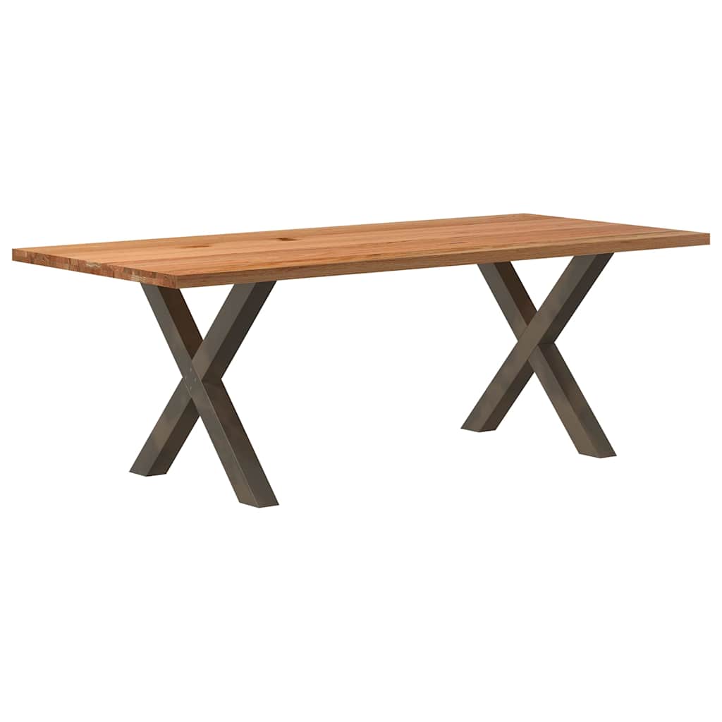 Table Industrielle en Bois de Chêne pour 8 à 10 Personnes-Naturel-1-220 x 100 x 74 cm-La-Fabrique-Industrielle