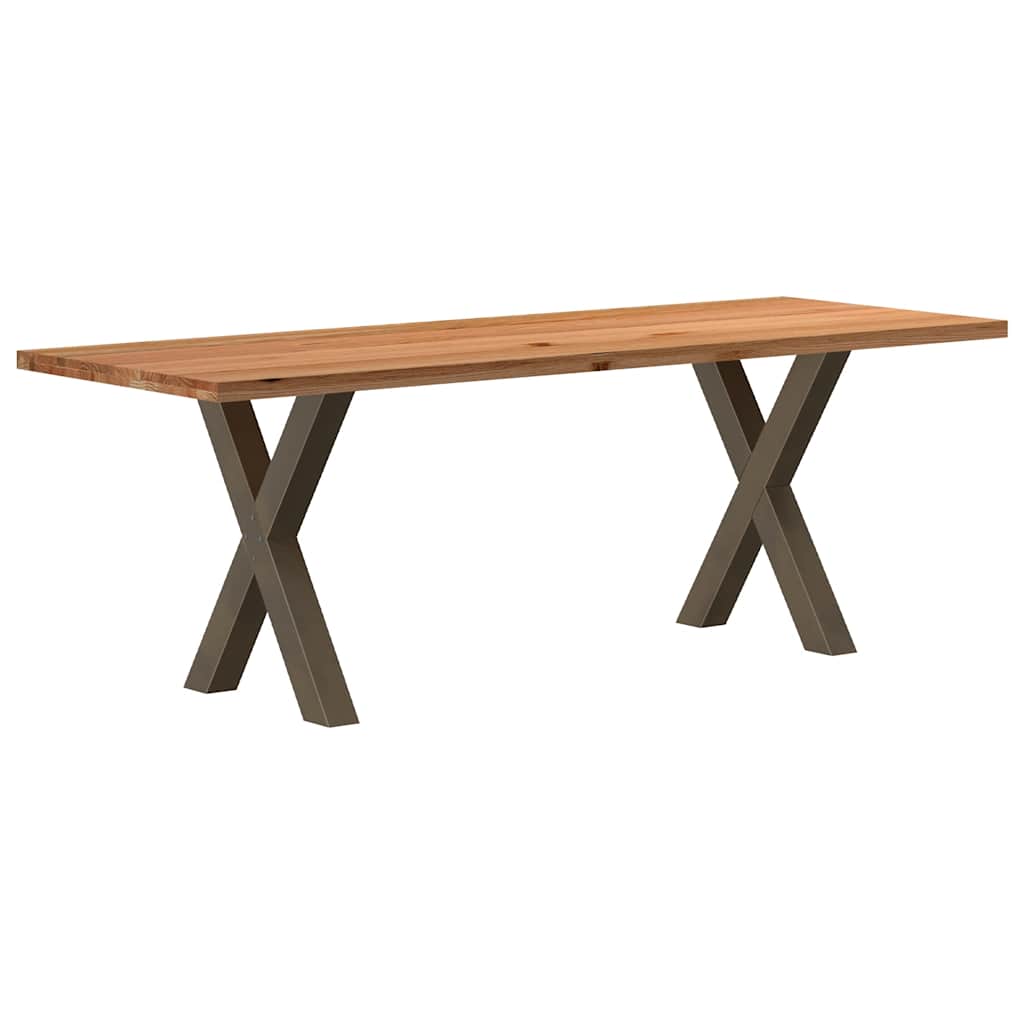 Table Industrielle en Bois de Chêne pour 8 à 10 Personnes-Naturel-1-220 x 80 x 74 cm-La-Fabrique-Industrielle