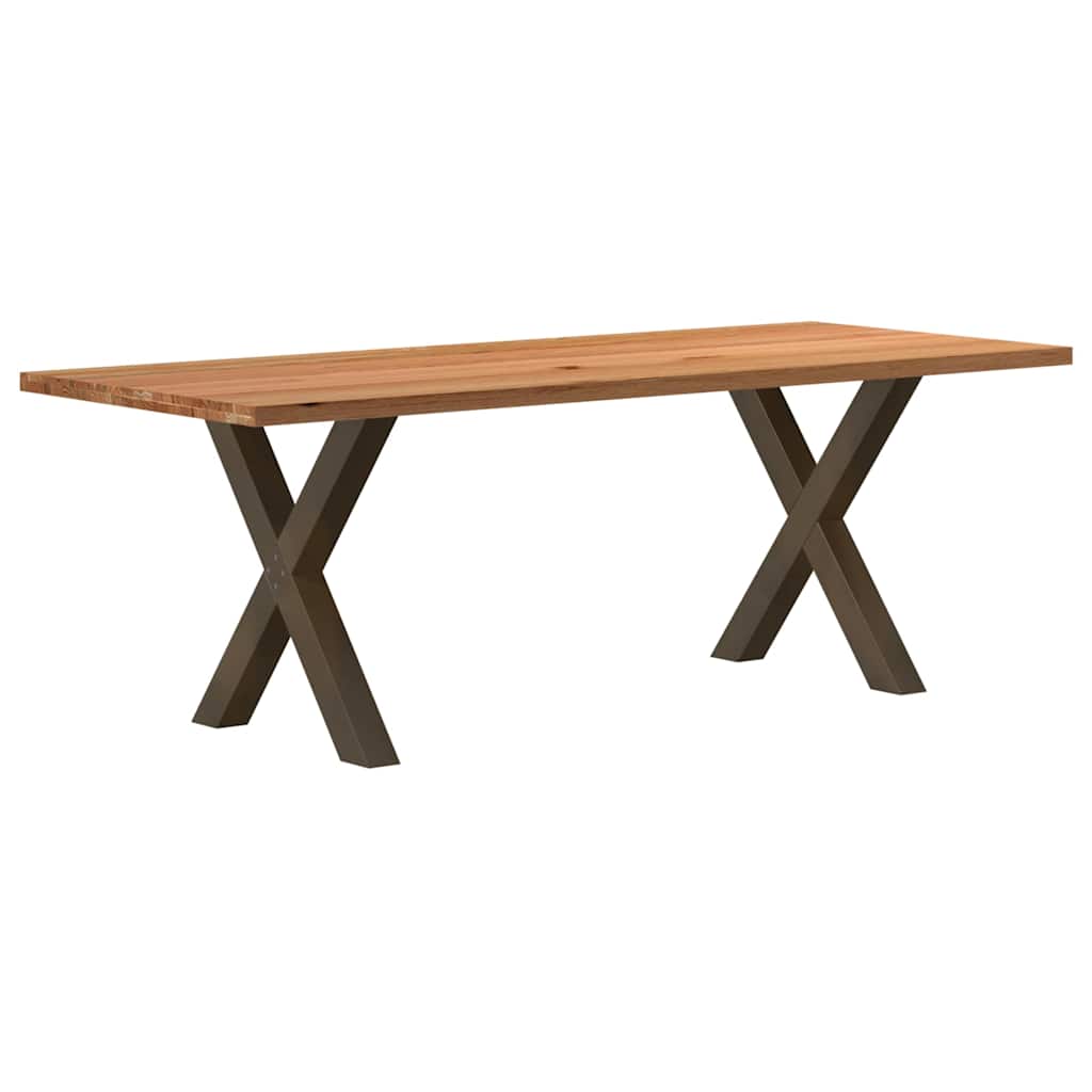 Table Industrielle en Bois de Chêne pour 8 à 10 Personnes-Naturel-1-220 x 90 x 74 cm-La-Fabrique-Industrielle