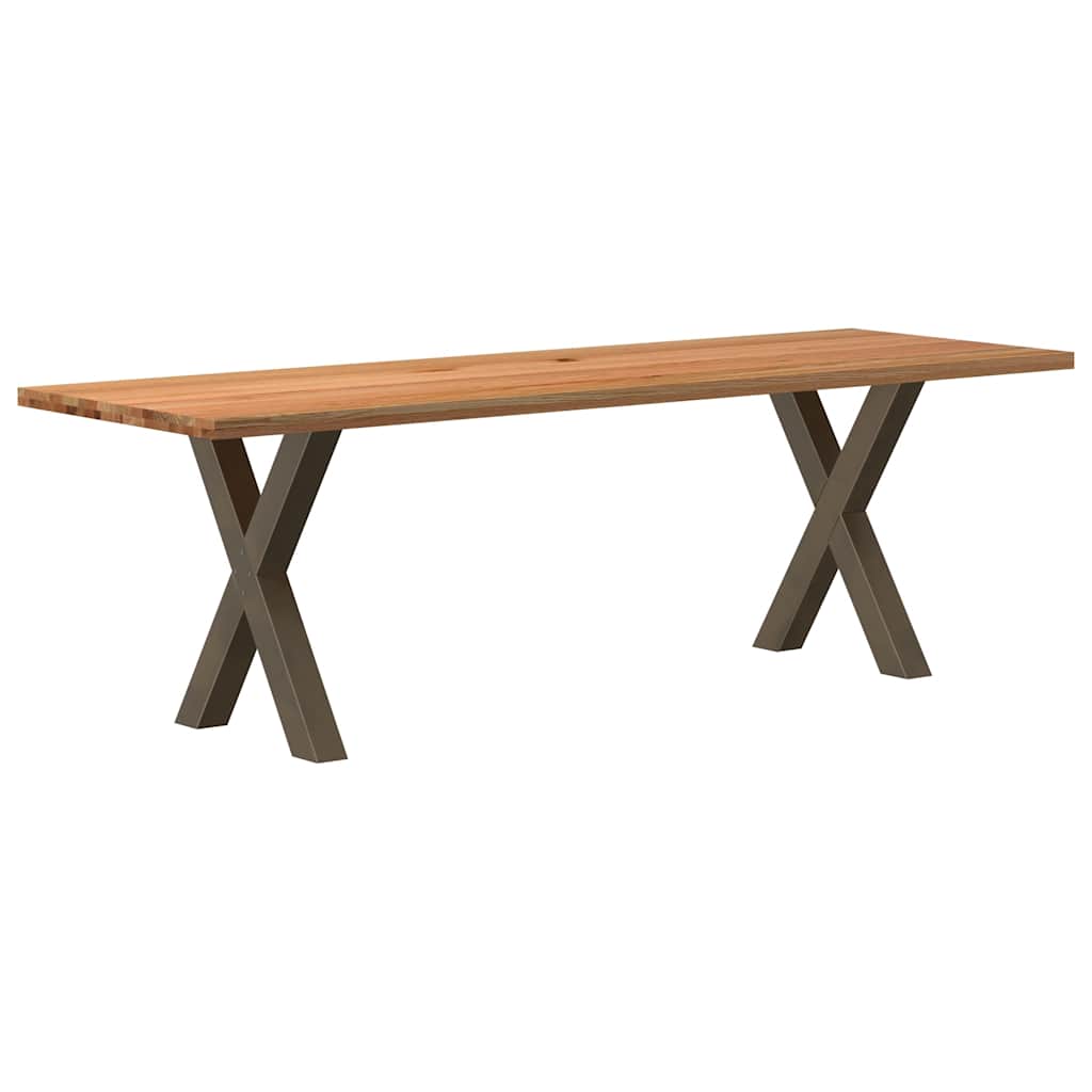 Table Industrielle en Bois de Chêne pour 8 à 10 Personnes-Naturel-1-240 x 80 x 74 cm-La-Fabrique-Industrielle