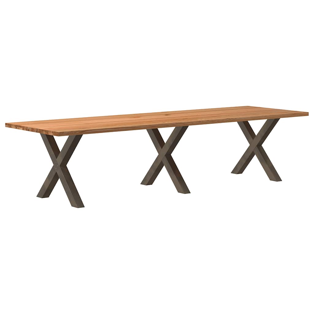 Table Industrielle en Bois de Chêne pour 8 à 10 Personnes-Naturel-1-320 x 100 x 74 cm-La-Fabrique-Industrielle