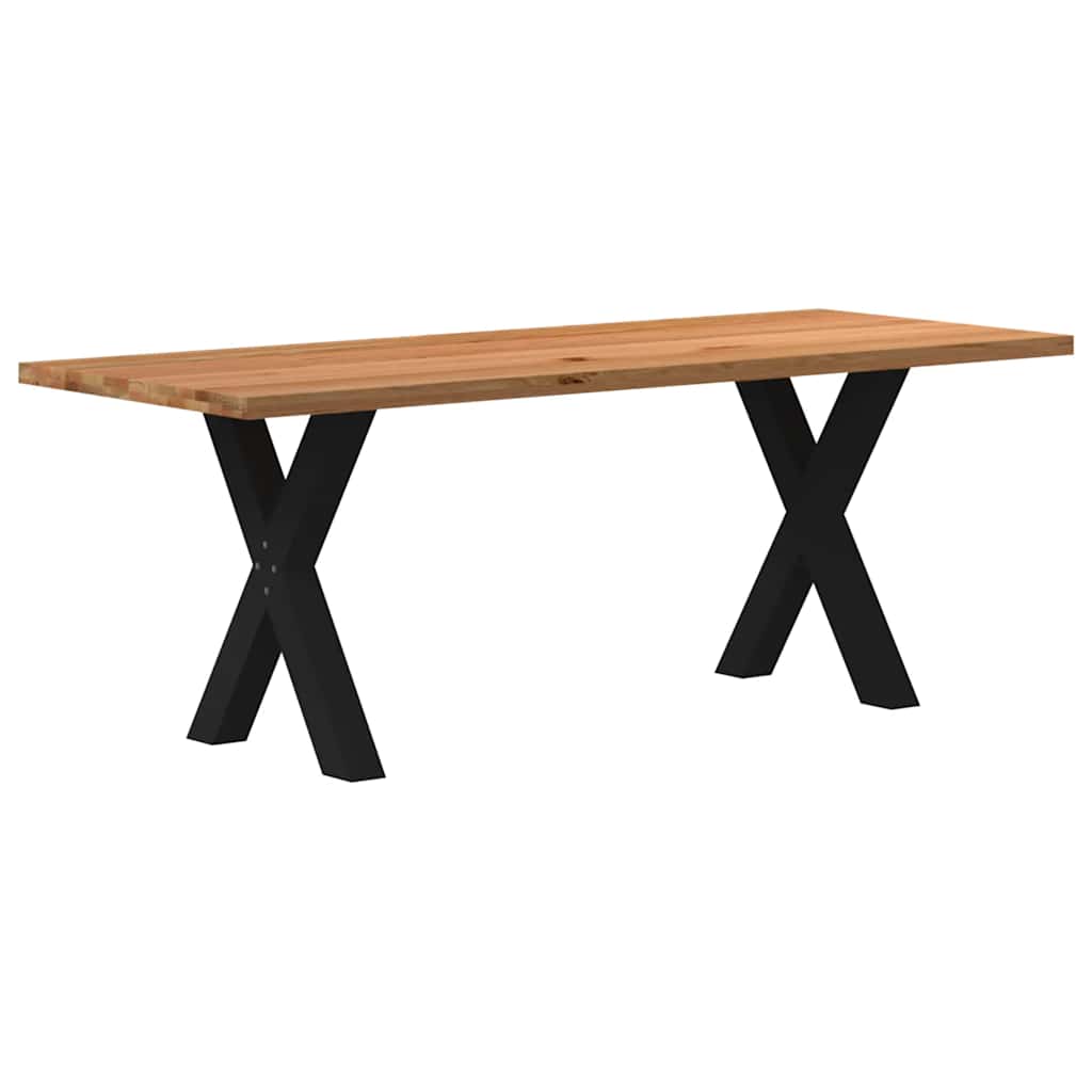 Table Industrielle en Bois de Chêne pour 8 à 10 Personnes-Noir-1-200 x 80 x 74 cm-La-Fabrique-Industrielle