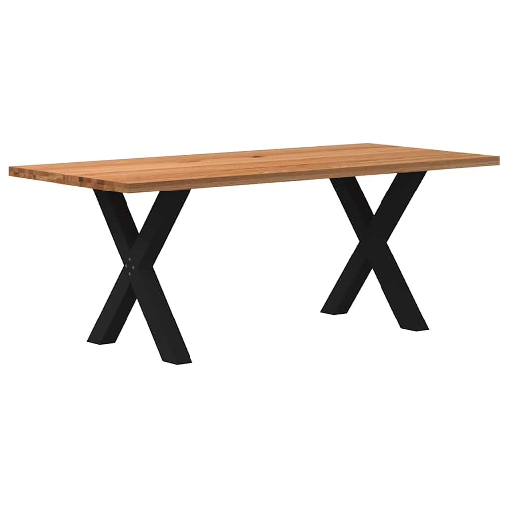 Table Industrielle en Bois de Chêne pour 8 à 10 Personnes-Noir-1-200 x 90 x 74 cm-La-Fabrique-Industrielle