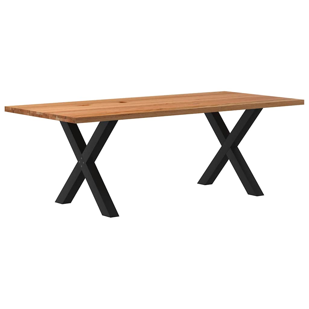 Table Industrielle en Bois de Chêne pour 8 à 10 Personnes-Noir-1-220 x 100 x 74 cm-La-Fabrique-Industrielle