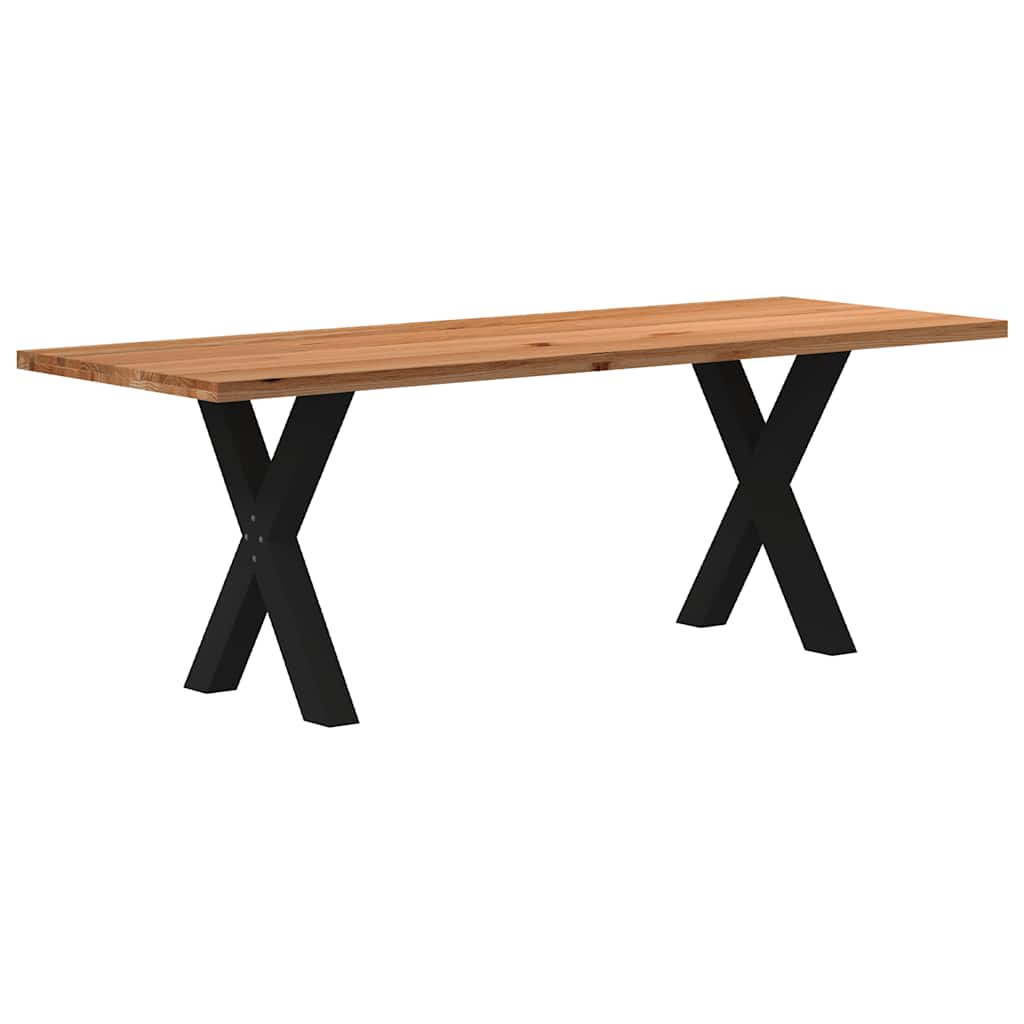 Table Industrielle en Bois de Chêne pour 8 à 10 Personnes-Noir-1-220 x 80 x 74 cm-La-Fabrique-Industrielle