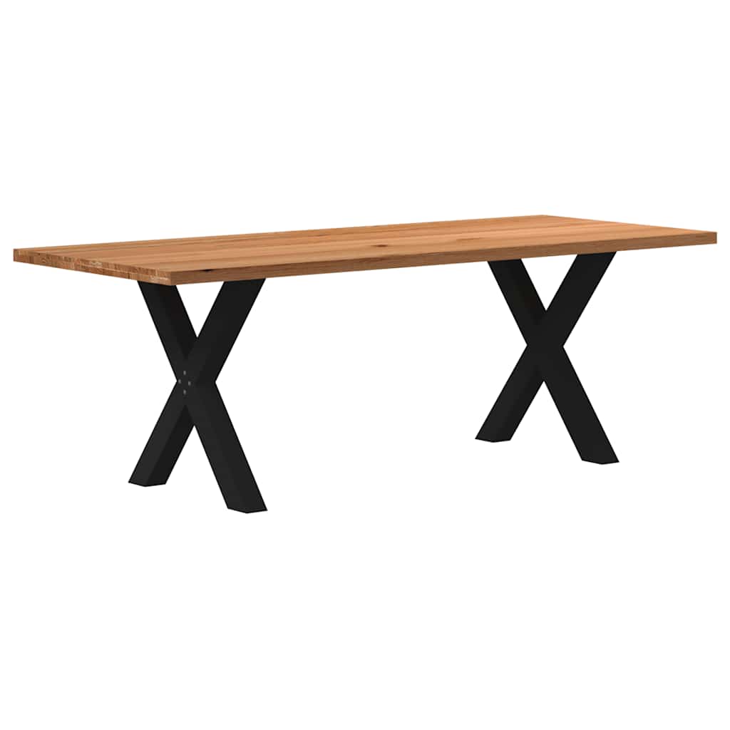 Table Industrielle en Bois de Chêne pour 8 à 10 Personnes-Noir-1-220 x 90 x 74 cm-La-Fabrique-Industrielle