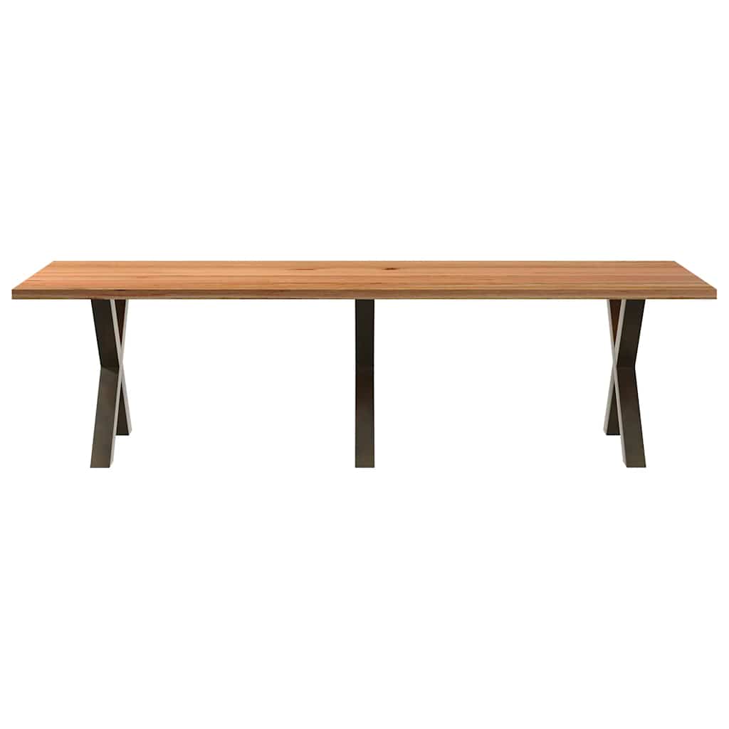 Table Industrielle en Bois de Chêne pour 8 à 10 Personnes-La-Fabrique-Industrielle