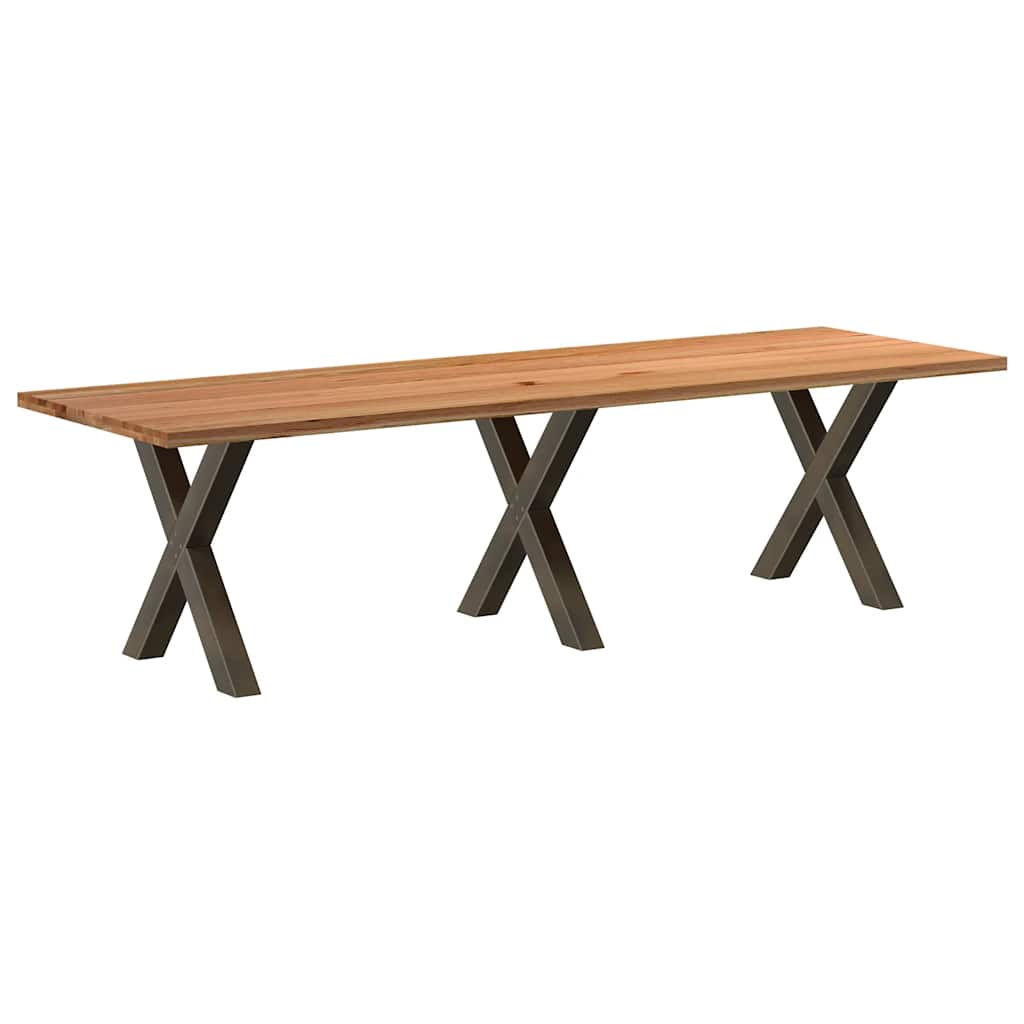 Table Industrielle en Bois de Chêne pour 8 à 10 Personnes-La-Fabrique-Industrielle