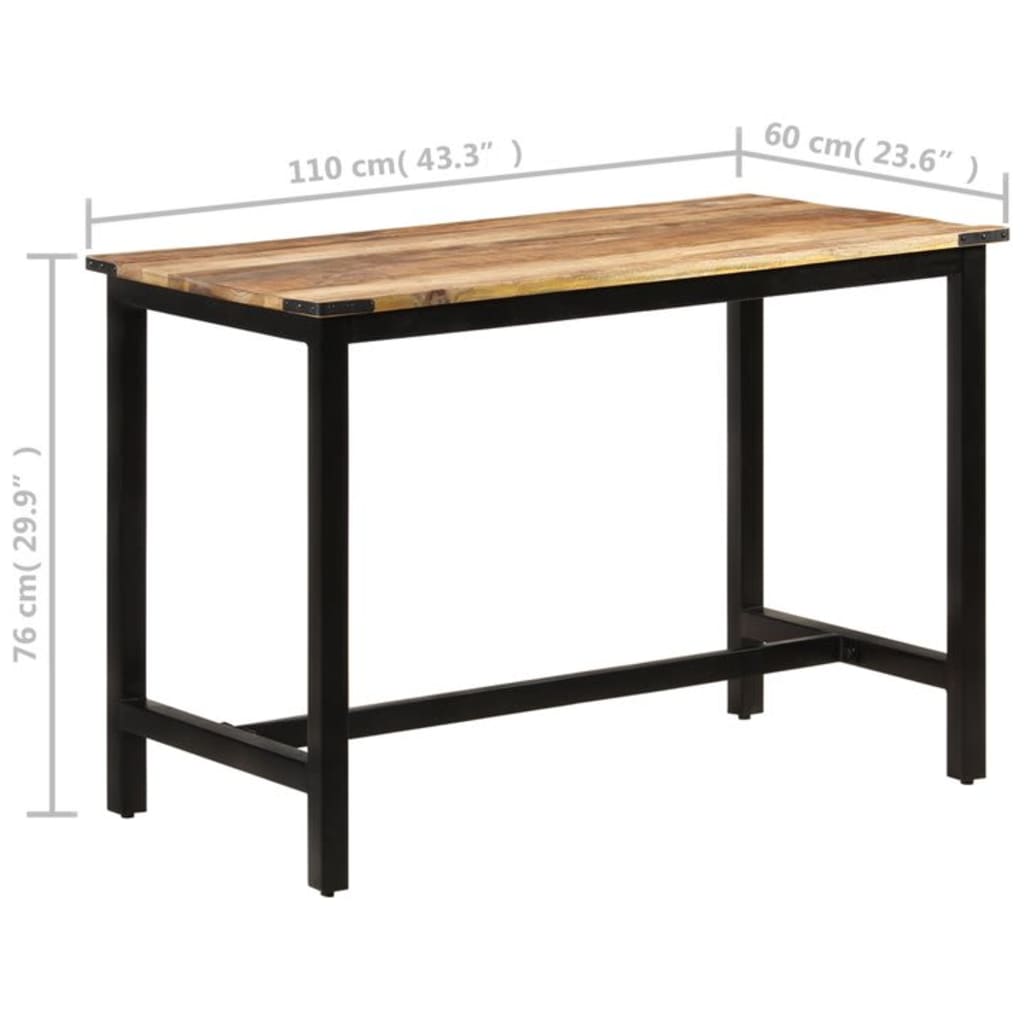 Table Industrielle en Bois de Manguier Massif et Fer-La-Fabrique-Industrielle