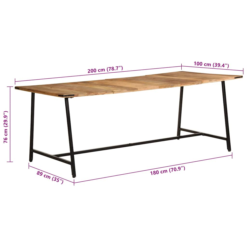 Table Industrielle en Bois de Manguier-La-Fabrique-Industrielle