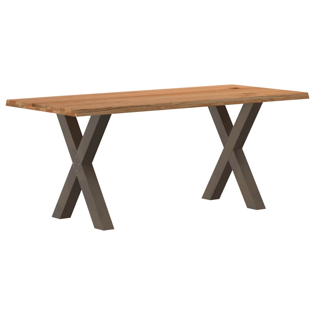 Table Industrielle en Bois et Pieds Métal en Croix-Acier naturel-1-180 x 80 x 74 cm-La-Fabrique-Industrielle