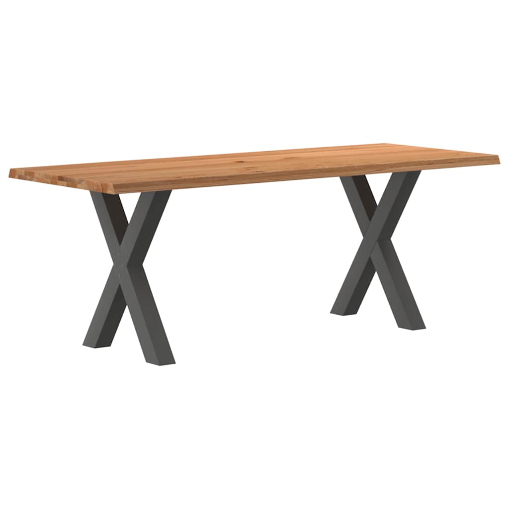 Table Industrielle en Bois et Pieds Métal en Croix-Anthracite-1-200 x 80 x 74 cm-La-Fabrique-Industrielle