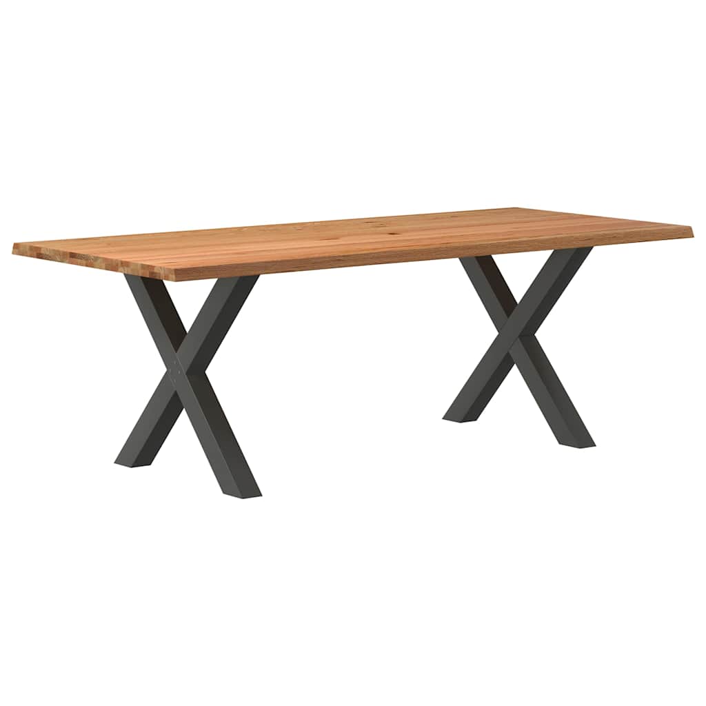 Table Industrielle en Bois et Pieds Métal en Croix-Anthracite-1-220 x 100 x 74 cm-La-Fabrique-Industrielle