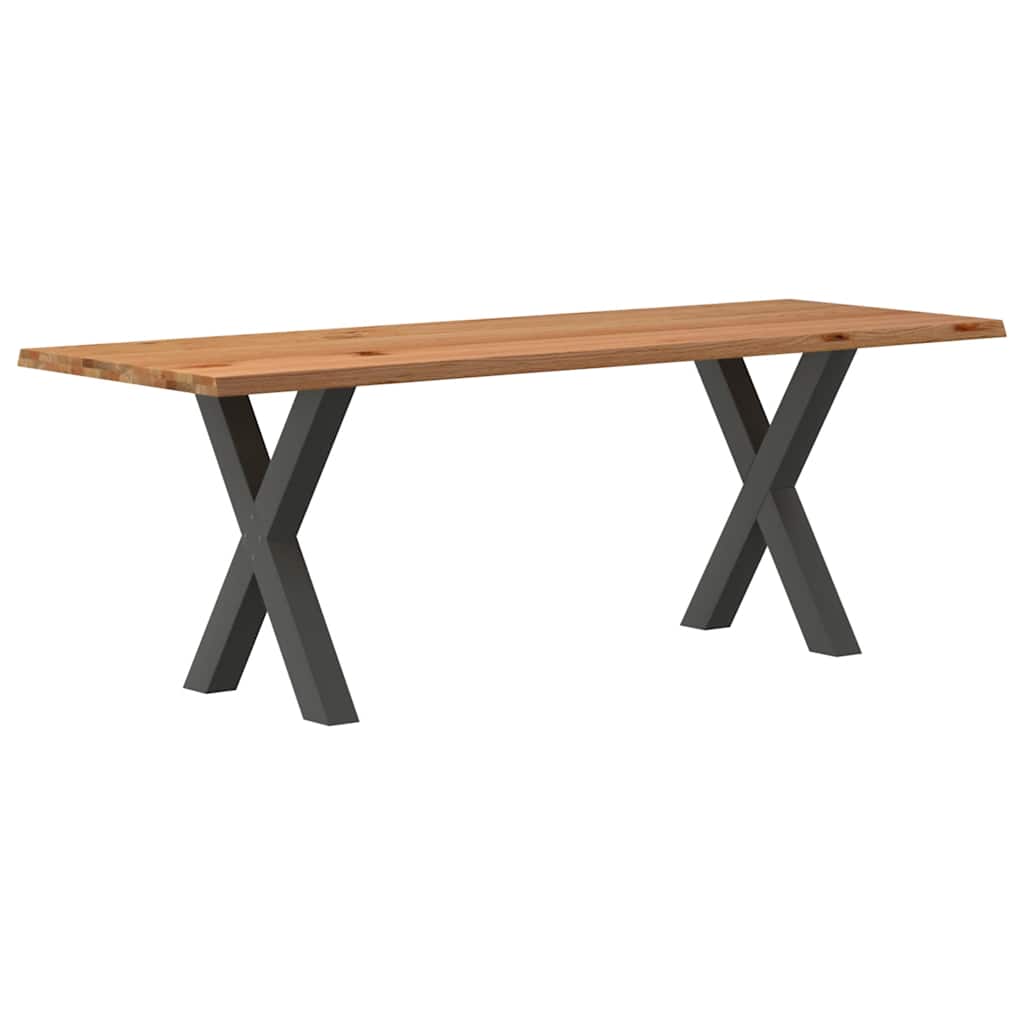 Table Industrielle en Bois et Pieds Métal en Croix-Anthracite-1-220 x 80 x 74 cm-La-Fabrique-Industrielle
