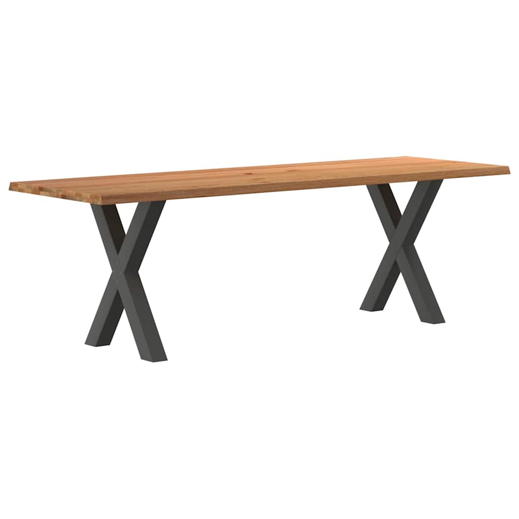 Table Industrielle en Bois et Pieds Métal en Croix-Anthracite-1-240 x 80 x 74 cm-La-Fabrique-Industrielle
