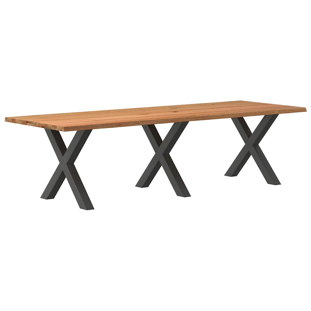 Table Industrielle en Bois et Pieds Métal en Croix-Anthracite-1-280 x 100 x 74 cm-La-Fabrique-Industrielle