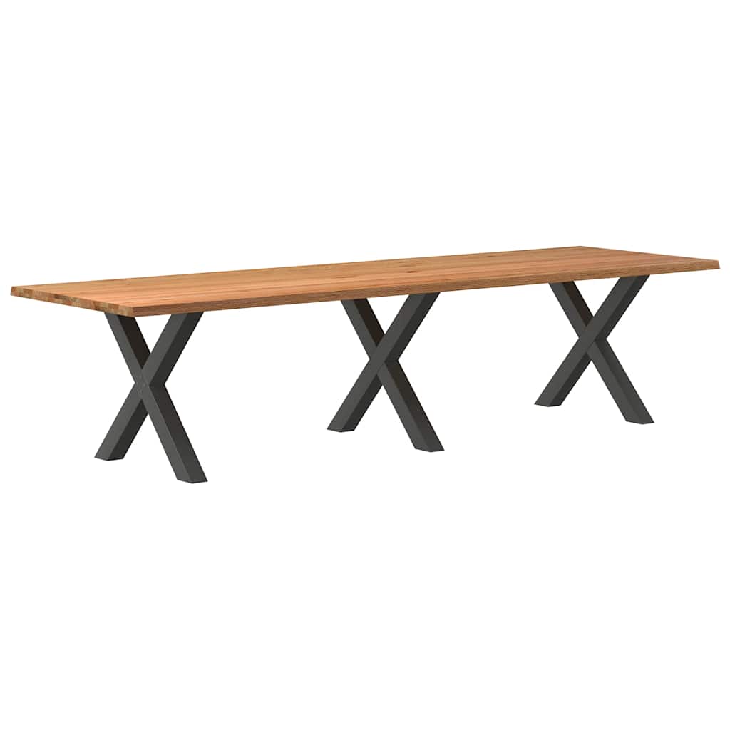 Table Industrielle en Bois et Pieds Métal en Croix-Anthracite-1-320 x 100 x 74 cm-La-Fabrique-Industrielle