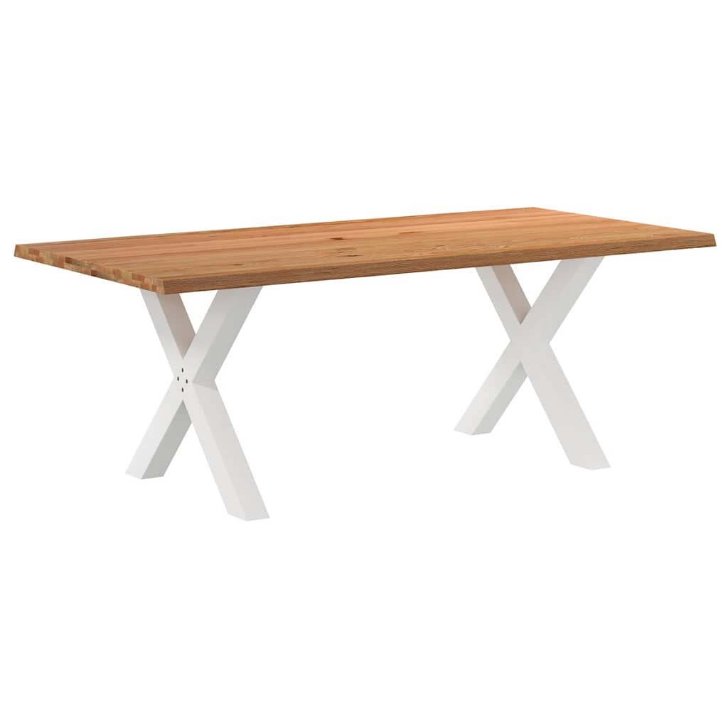 Table Industrielle en Bois et Pieds Métal en Croix-Blanc-1-200 x 100 x 74 cm-La-Fabrique-Industrielle