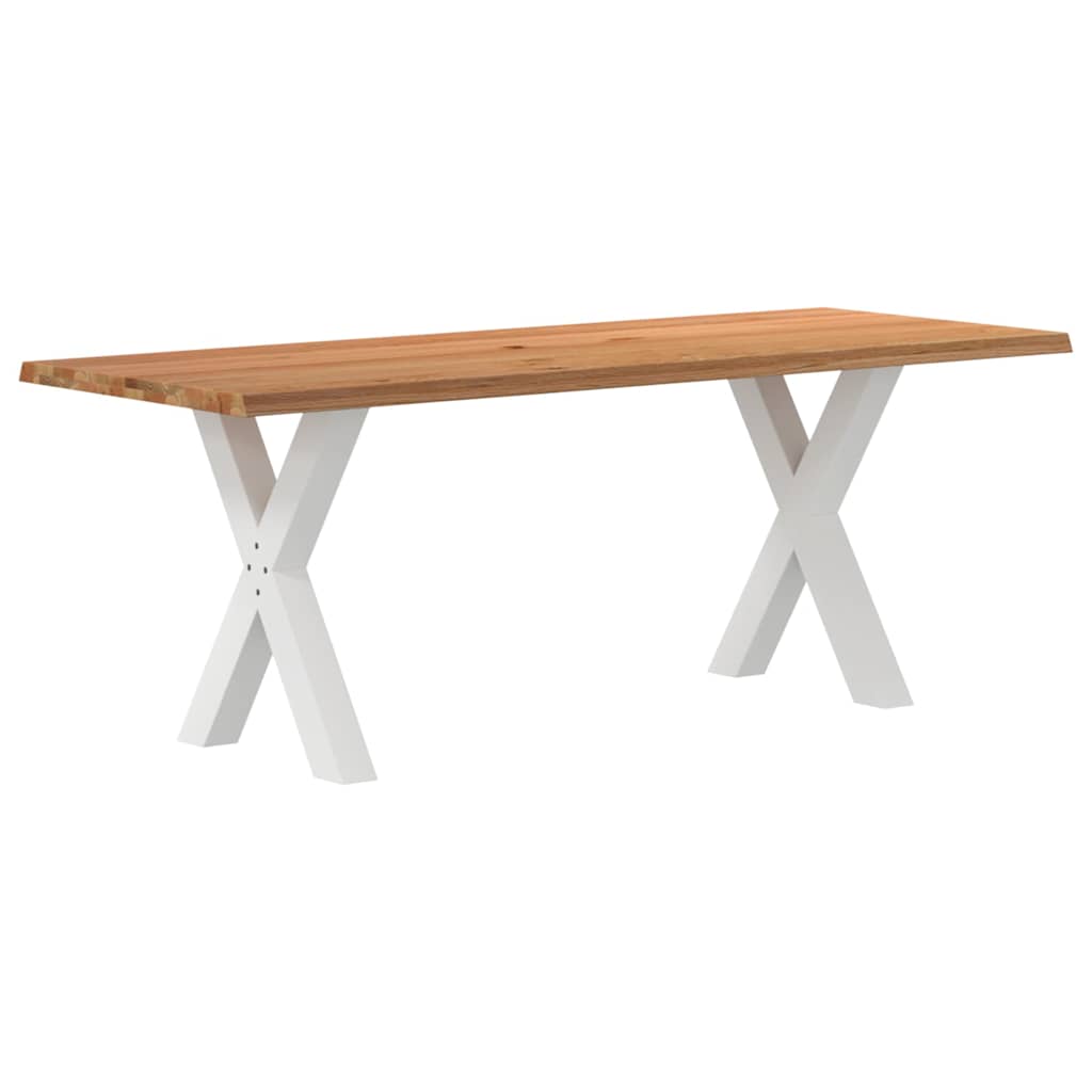 Table Industrielle en Bois et Pieds Métal en Croix-Blanc-1-200 x 80 x 74 cm-La-Fabrique-Industrielle