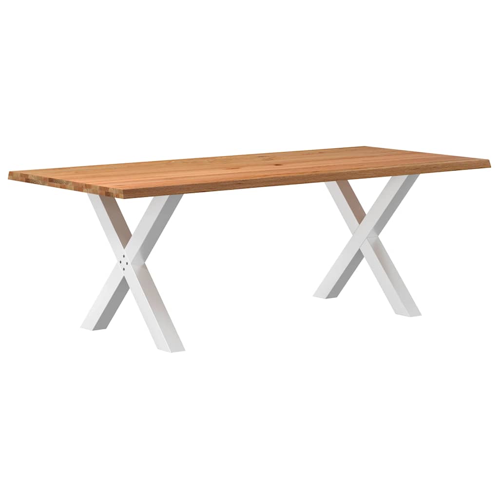 Table Industrielle en Bois et Pieds Métal en Croix-Blanc-1-220 x 100 x 74 cm-La-Fabrique-Industrielle