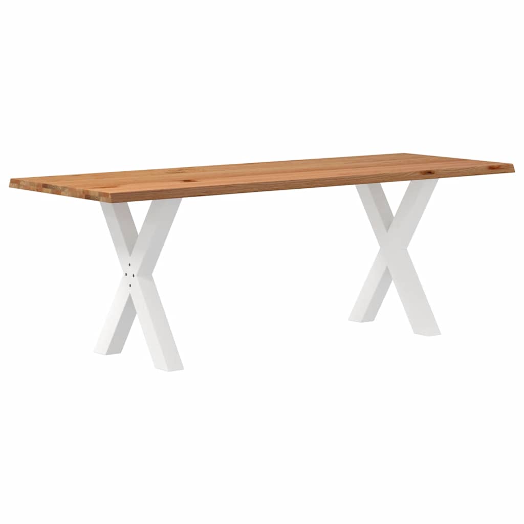 Table Industrielle en Bois et Pieds Métal en Croix-Blanc-1-220 x 80 x 74 cm-La-Fabrique-Industrielle