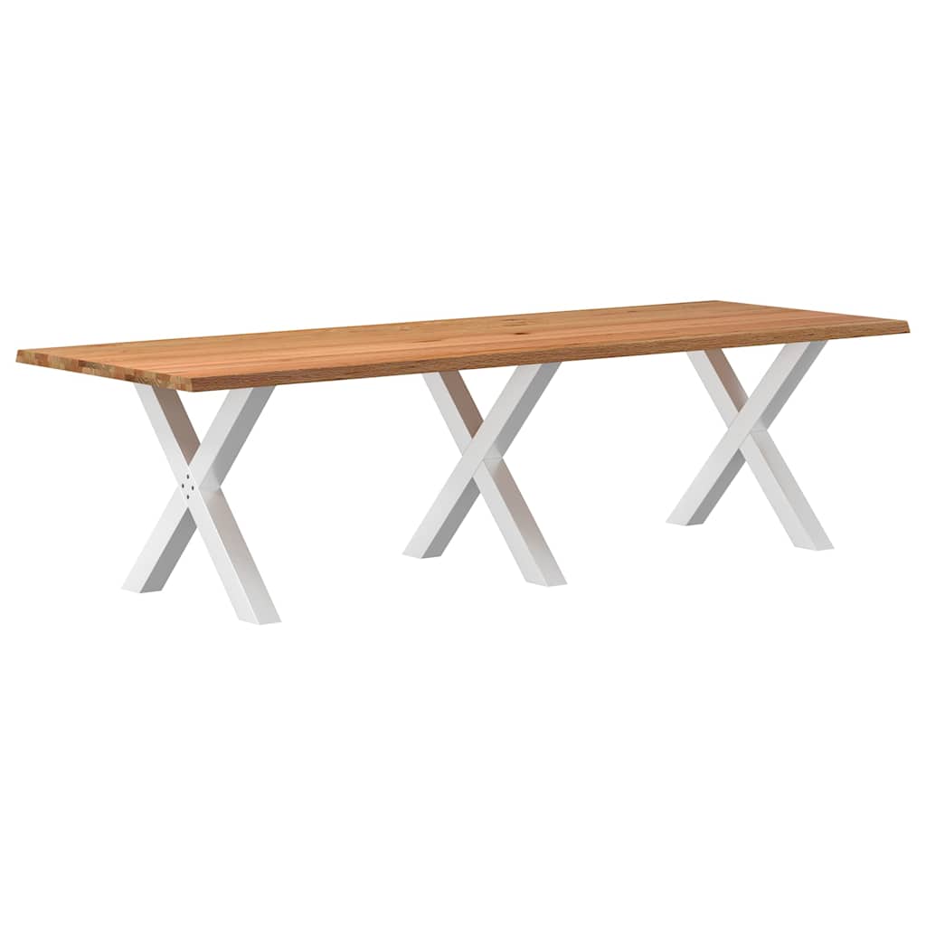 Table Industrielle en Bois et Pieds Métal en Croix-Blanc-1-280 x 100 x 74 cm-La-Fabrique-Industrielle