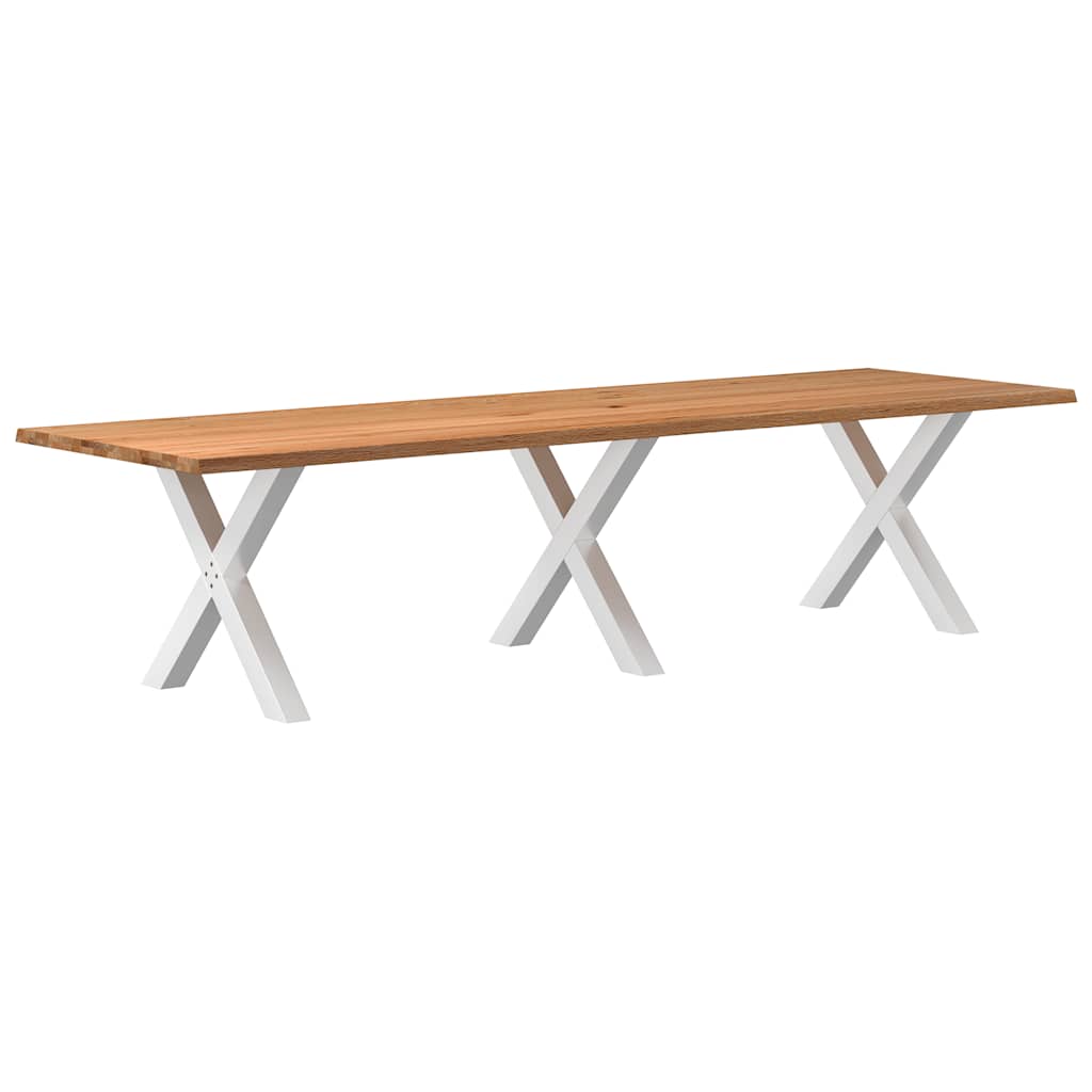 Table Industrielle en Bois et Pieds Métal en Croix-Blanc-1-320 x 100 x 74 cm-La-Fabrique-Industrielle