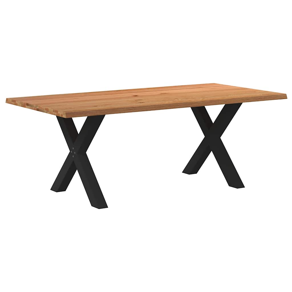 Table Industrielle en Bois et Pieds Métal en Croix-Noir-1-200 x 100 x 74 cm-La-Fabrique-Industrielle