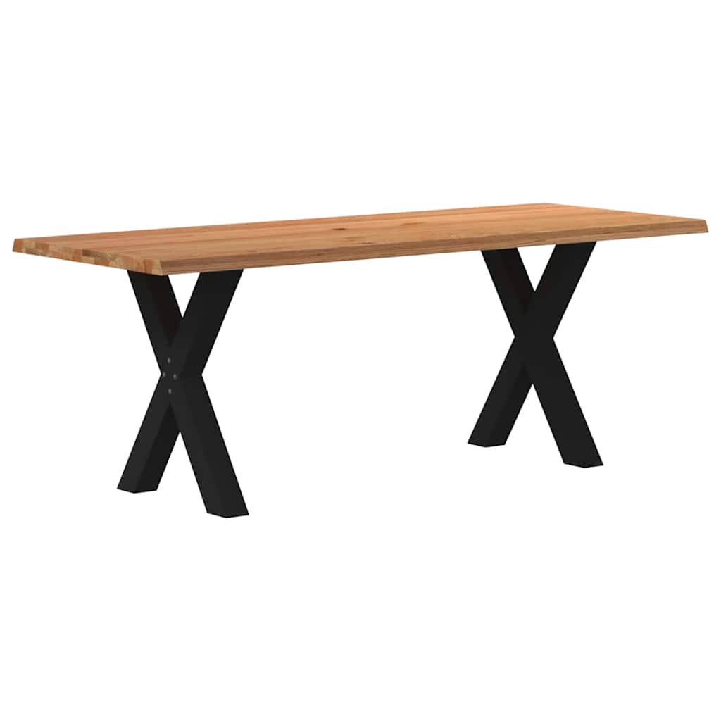 Table Industrielle en Bois et Pieds Métal en Croix-Noir-1-200 x 80 x 74 cm-La-Fabrique-Industrielle