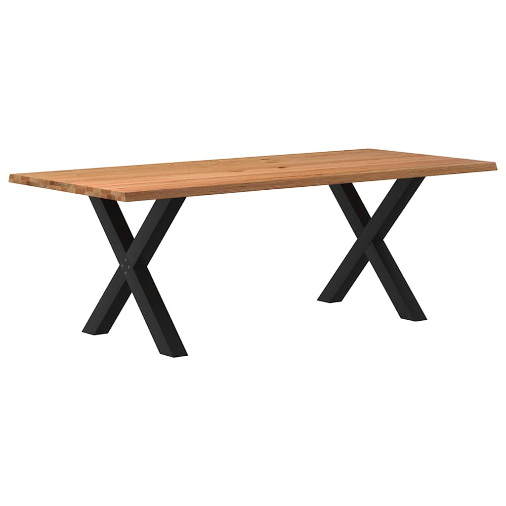 Table Industrielle en Bois et Pieds Métal en Croix-Noir-1-220 x 100 x 74 cm-La-Fabrique-Industrielle
