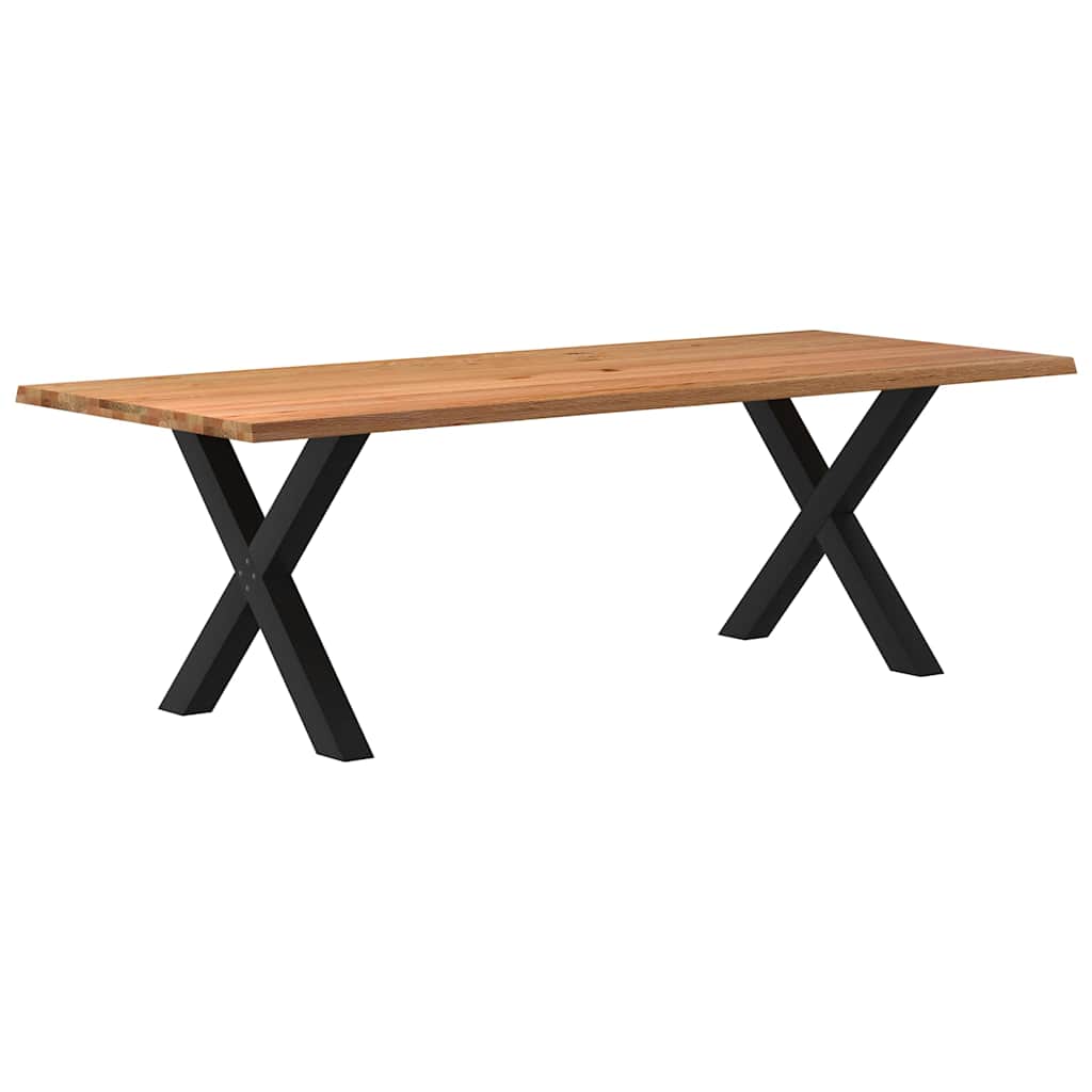 Table Industrielle en Bois et Pieds Métal en Croix-Noir-1-240 x 100 x 74 cm-La-Fabrique-Industrielle