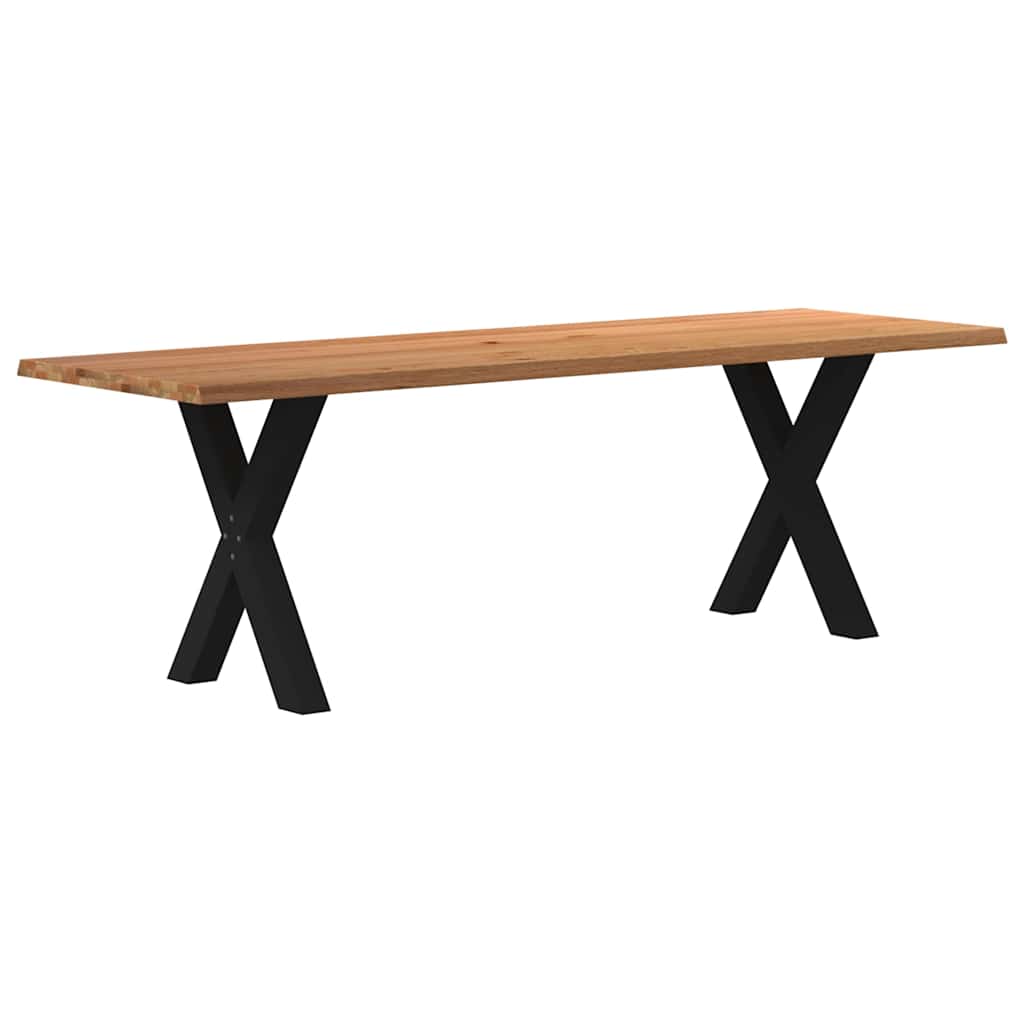 Table Industrielle en Bois et Pieds Métal en Croix-Noir-1-240 x 80 x 74 cm-La-Fabrique-Industrielle