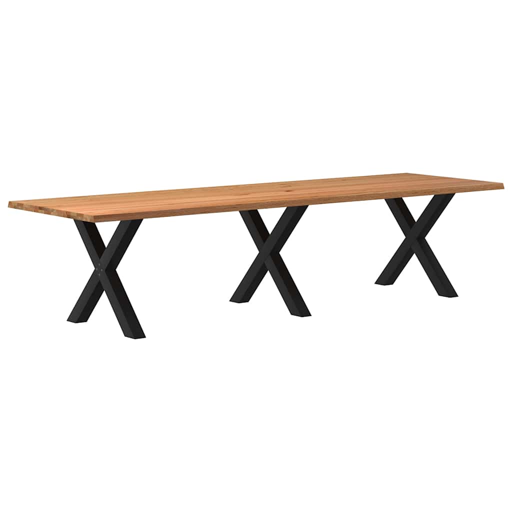 Table Industrielle en Bois et Pieds Métal en Croix-Noir-1-320 x 100 x 74 cm-La-Fabrique-Industrielle