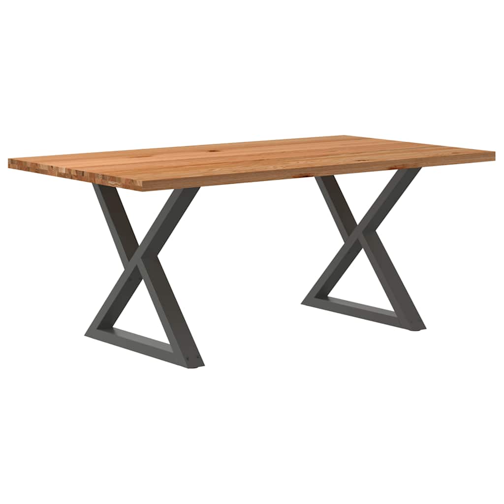 Table Industrielle en Bois et Pieds Noirs Croisés-Anthracite-1-180 x 100 x 74 cm-La-Fabrique-Industrielle