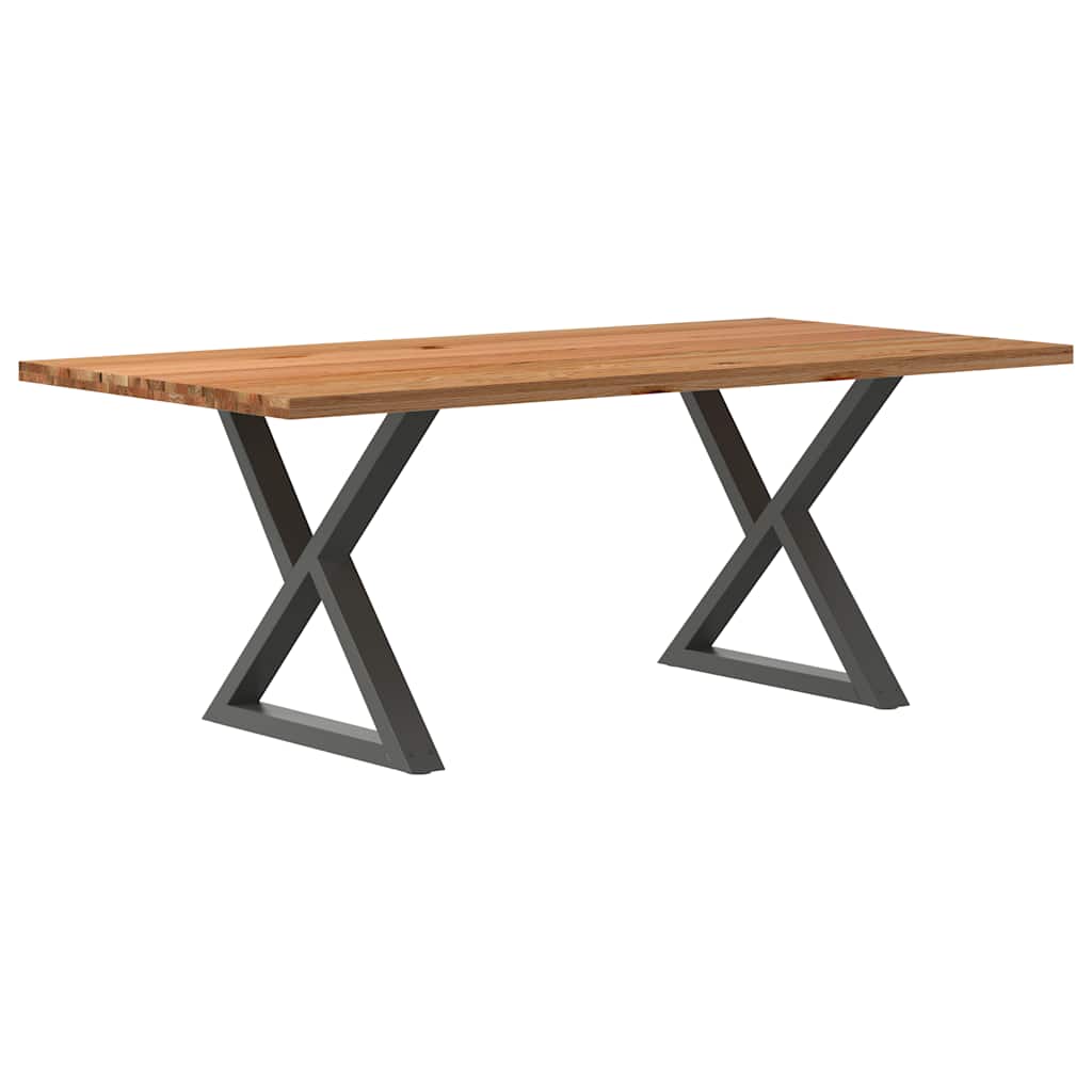 Table Industrielle en Bois et Pieds Noirs Croisés-Anthracite-1-200 x 100 x 74 cm-La-Fabrique-Industrielle